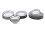 Hermia GBSATN24Y4R1614 Vajilla de Porcelana 24 Piezas Blanco y Azul Apta Lavavajillas Microondas